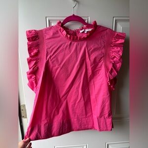 English Factory Pink Ruffled Blouse
